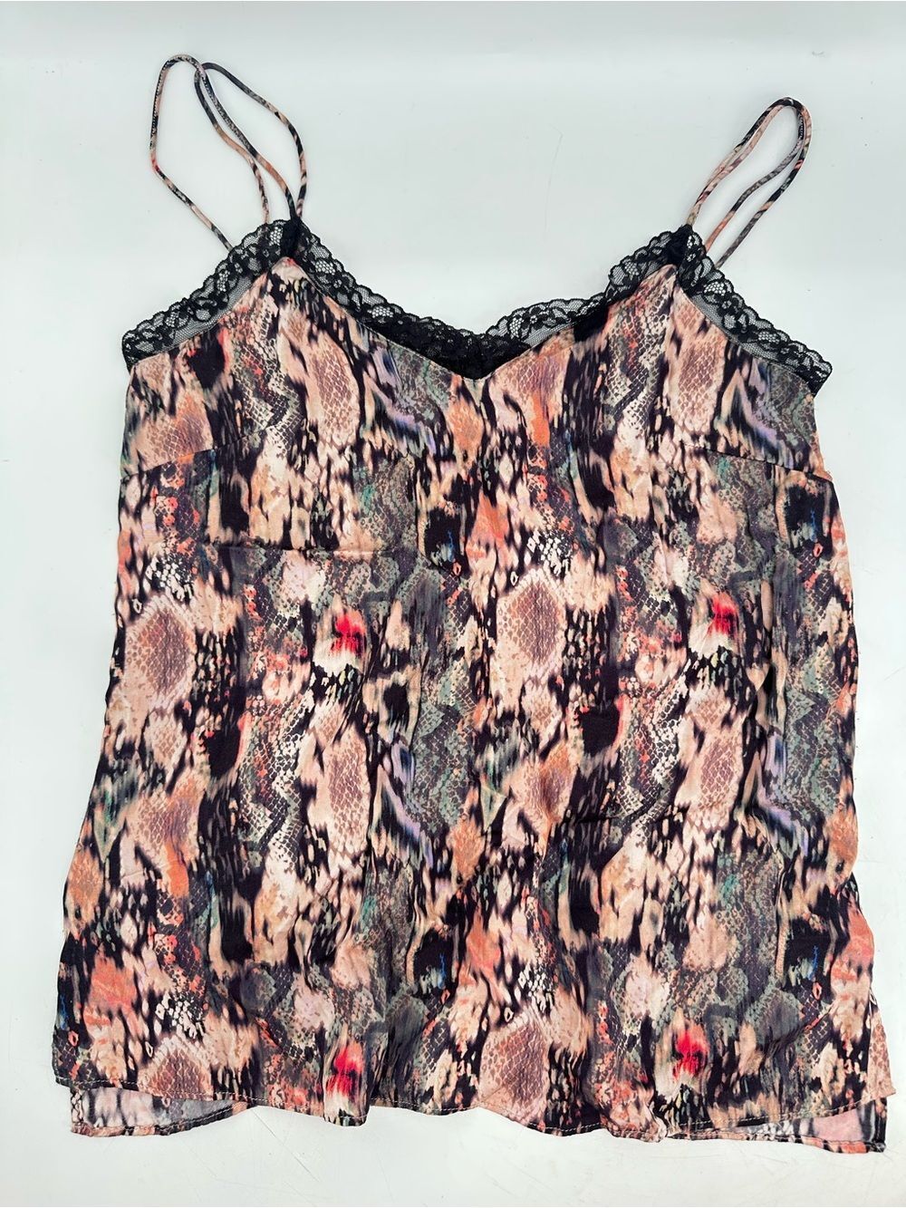 All Saints V Neck Lace Camisole Tank Top Nia Masala 0 Snake Print